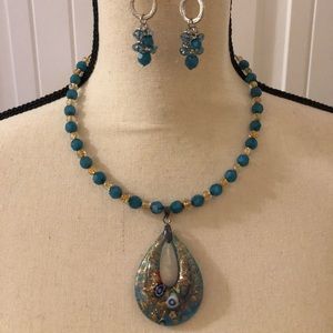 Glasshouse custom made necklace and earring set